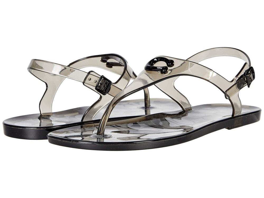 COACH WOMEN'S NATALEE JELLY SANDALS BLACK RUBBER 6 B - MEDIUM
